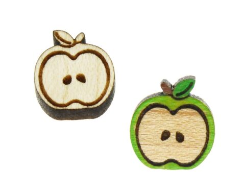Apples Wood Stud Earring Blanks