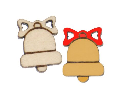 Bells with Bows 1 Wood Stud Earring Blanks