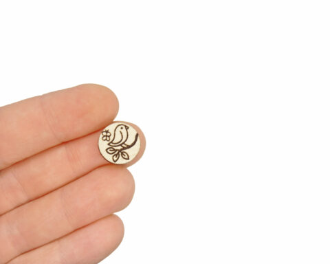 Birds on Branch Wood Stud Earring Blanks