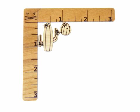 Cactus Ball Wood Stud Earring Blanks