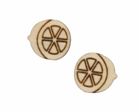 Lemon or Lime Wood Stud Earring Blanks