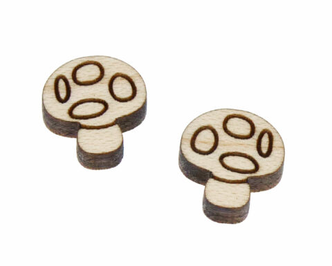 Mushrooms 1 Wood Stud Earring Blanks