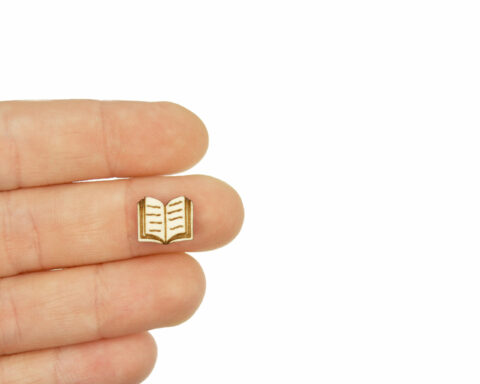 Open Book or Bible Wood Stud Earring Blanks