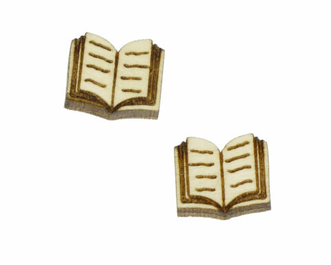 Open Book or Bible Wood Stud Earring Blanks
