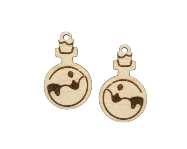 Potions Engraved Wood Drop Charms