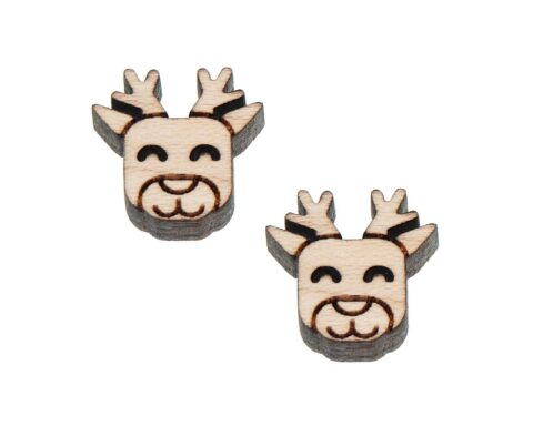 Reindeer 01 Wood Stud Earring Blanks