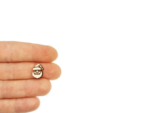 Santa 1 Wood Stud Earring Blanks