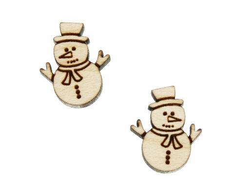 Snowman 01 Wood Stud Earring Blanks