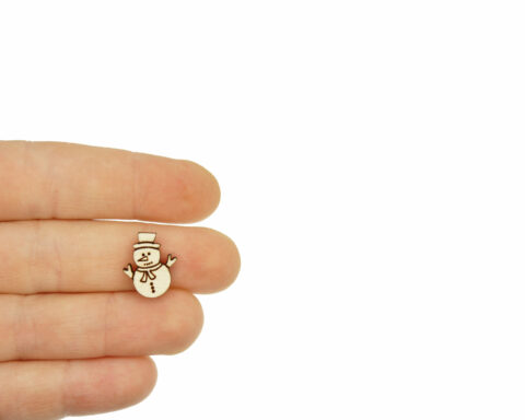 Snowman 01 Wood Stud Earring Blanks