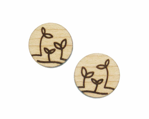 Seedlings Wood Stud Earring Blanks