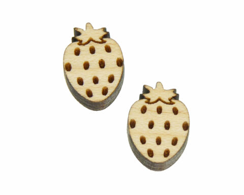Strawberry Wood Stud Earring Blanks