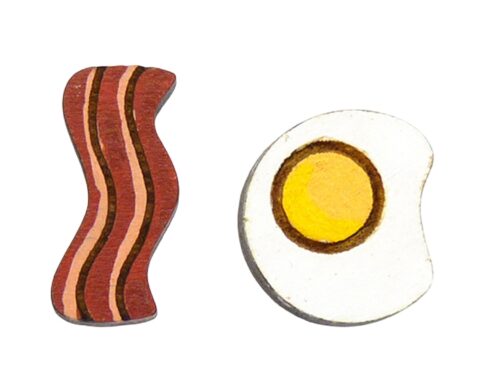 Bacon and Egg 1 Wood Stud Earring Blanks