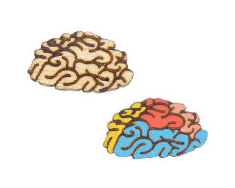 Brains Wood Stud Earring Blanks
