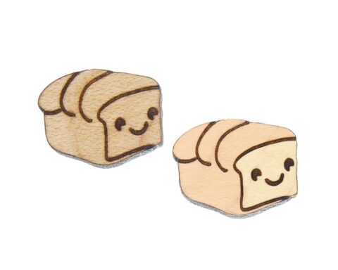 Cute Bread Wood Stud Earring Blanks