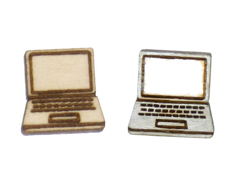Laptop Computer Wood Stud Earring Blanks