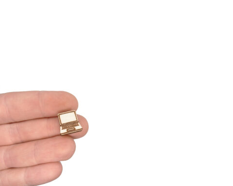 Laptop Computer Wood Stud Earring Blanks