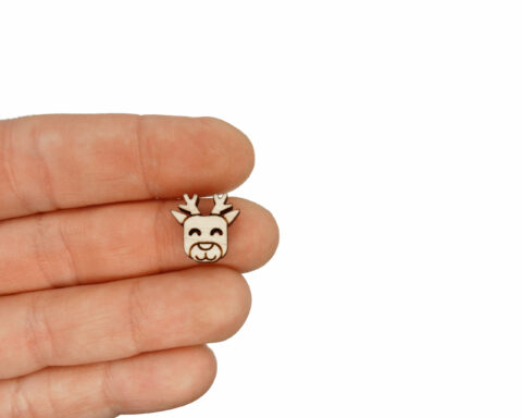 Reindeer 01 Wood Stud Earring Blanks