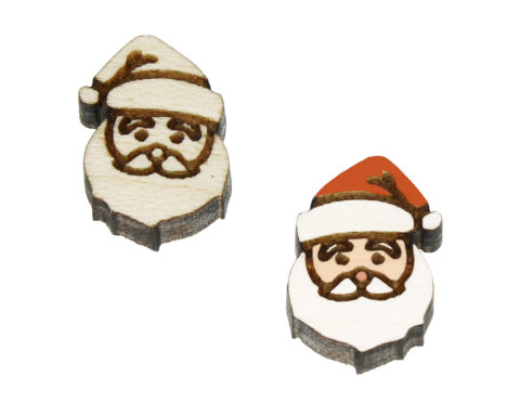 Santa 1 Wood Stud Earring Blanks