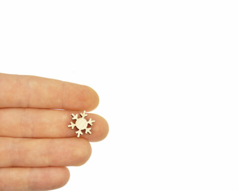 Snowflakes A01 Wood Stud Earring Blanks