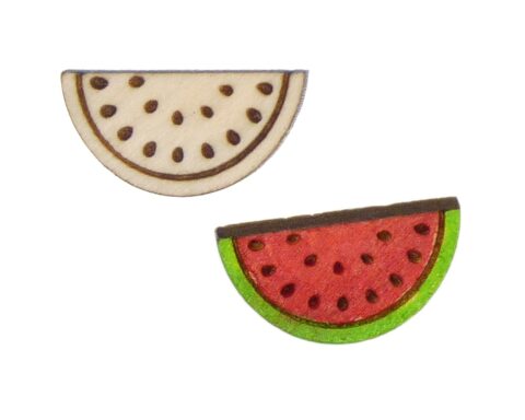 Watermelon Slice 01 Wood Stud Earring Blanks