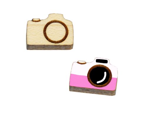 Camera Wood Stud Earring Blanks