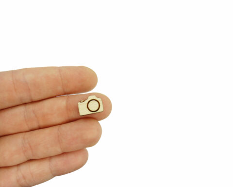 Camera Wood Stud Earring Blanks
