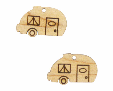 Camper A Wood Stud Earring Blanks