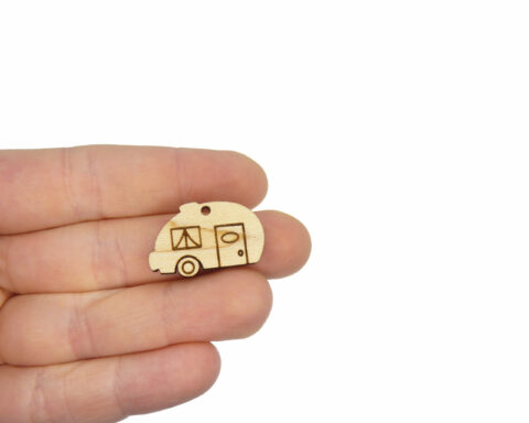 Camper A Wood Stud Earring Blanks