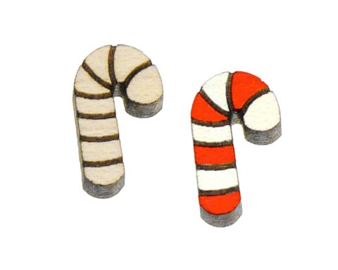 Candy Canes Wood Stud Earring Blanks