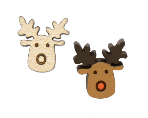 Reindeer 02 Wood Stud Earring Blanks