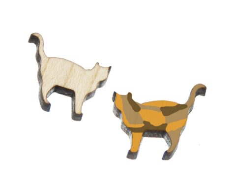 Cats Wood Stud Earring Blanks