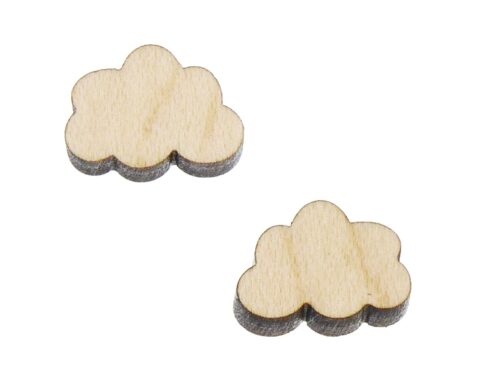Clouds Wood Stud Earring Blanks
