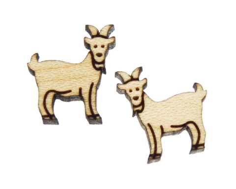 Goat D1 Wood Stud Earring Blanks