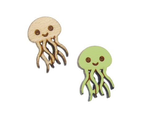 Jellyfish Wood Stud Earring Blanks