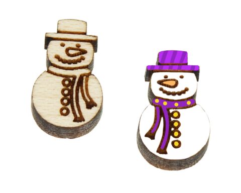 Snowman 02 Wood Stud Earring Blanks