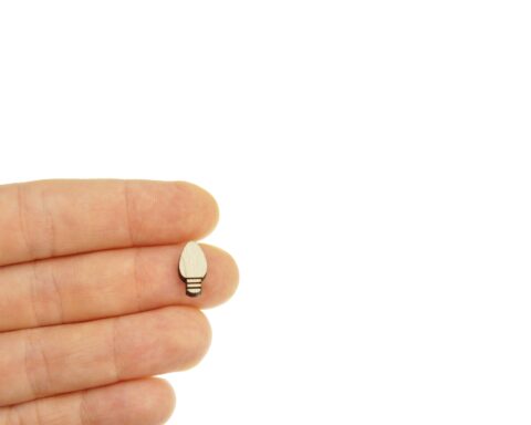 Christmas Light Bulbs 1 Wood Stud Earring Blanks