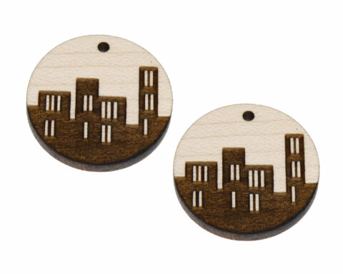 Cityscape Wood Jewelry Blanks