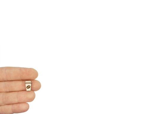 Coffee Cup Wood Stud Earring Blanks