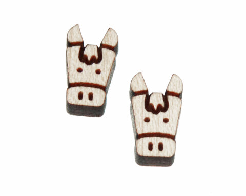 Horse Head Wood Stud Earring Blanks