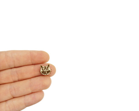 Cat Mom Wood Stud Earring Blanks