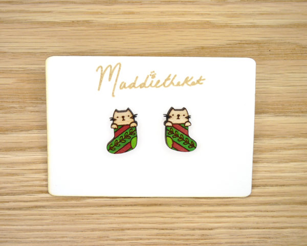 Cat in Stocking Studs 00