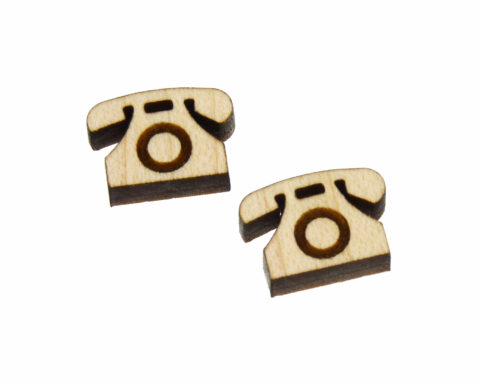 Telephone Wood Stud Earring Blanks