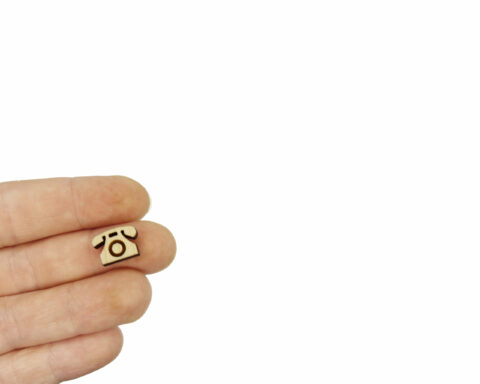 Telephone Wood Stud Earring Blanks