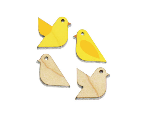Pair of Birds Wood Stud Earring Blanks