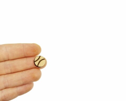 Baseballs 1 Wood Stud Earring Blanks