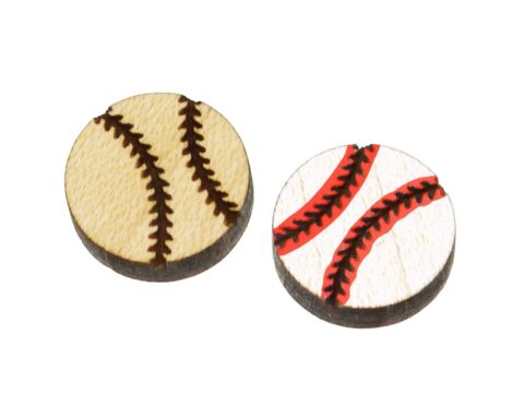 Baseballs 1 Wood Stud Earring Blanks