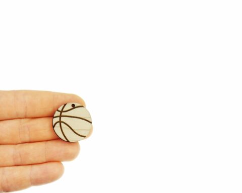 Basketballs 1 Wood Stud Earring Blanks