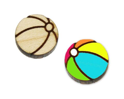Beach Ball Wood Stud Earring Blanks