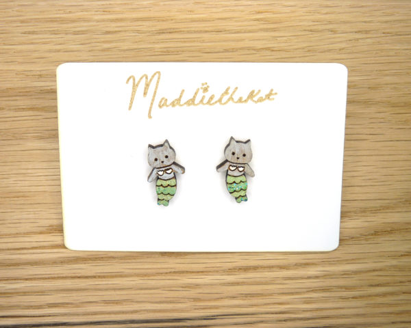 Cat Mermaid Studs 1