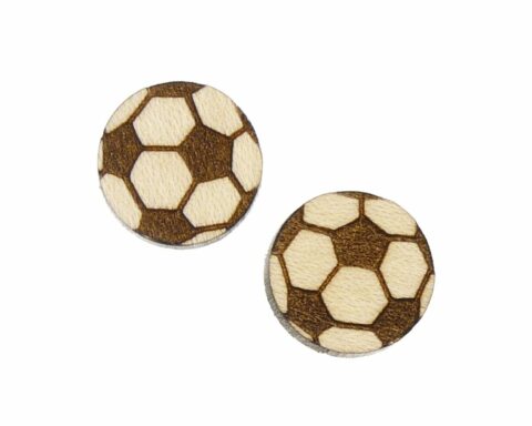 Soccer Balls Wood Stud Earring Blanks